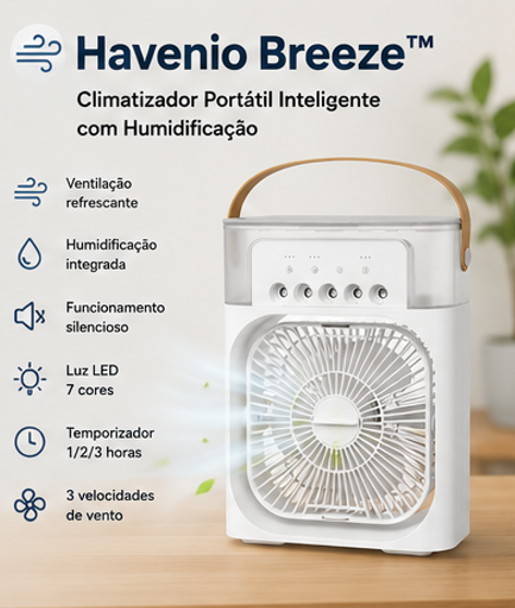 Climatizador Portátil Inteligente com Humidificação | Havenio Breeze™